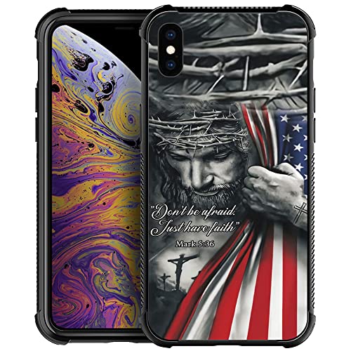 Coque compatible avec iPhone X Xs motif chrétien pour homme