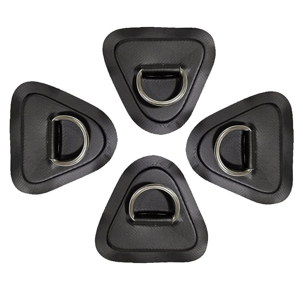 VOUNEDA D-Ring Pad Patch,Paddle Board Stainless Steel Handle D-Ring,4 Pieces D Rings Patch for PVC Inflatable Boat Canoe Raft Kayak D-Ring Patch Inflatable Boat Surfboard Paddle Board