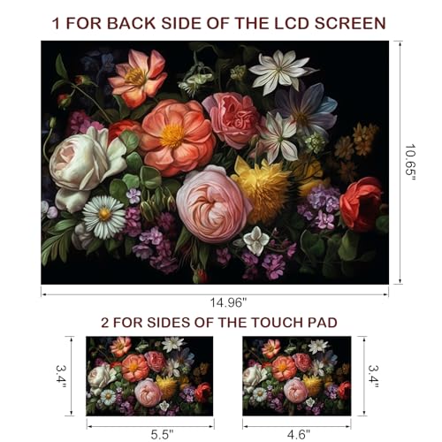 Image of DINKY Laptop Skin Sticker Decal, 12 inch 13 inch 13.3 inch 14 inch 15 inch 15.4 inch 15.6 inch Laptop Universal Reusable Vinyl Skin Stickers Cover Art Decal Notebook PC Personalized Protector-Flora