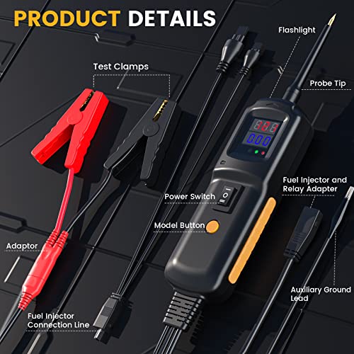 Godiag Gt101 Power Circuit Probe Tester, Auto Short Circuit, Relay Fuse Tester, Voltage Tester, 6V 40V Dc Auto Electrical System Test Tool Kit, Diode Resistance Check For Motorcycle Trucks #TOP7
