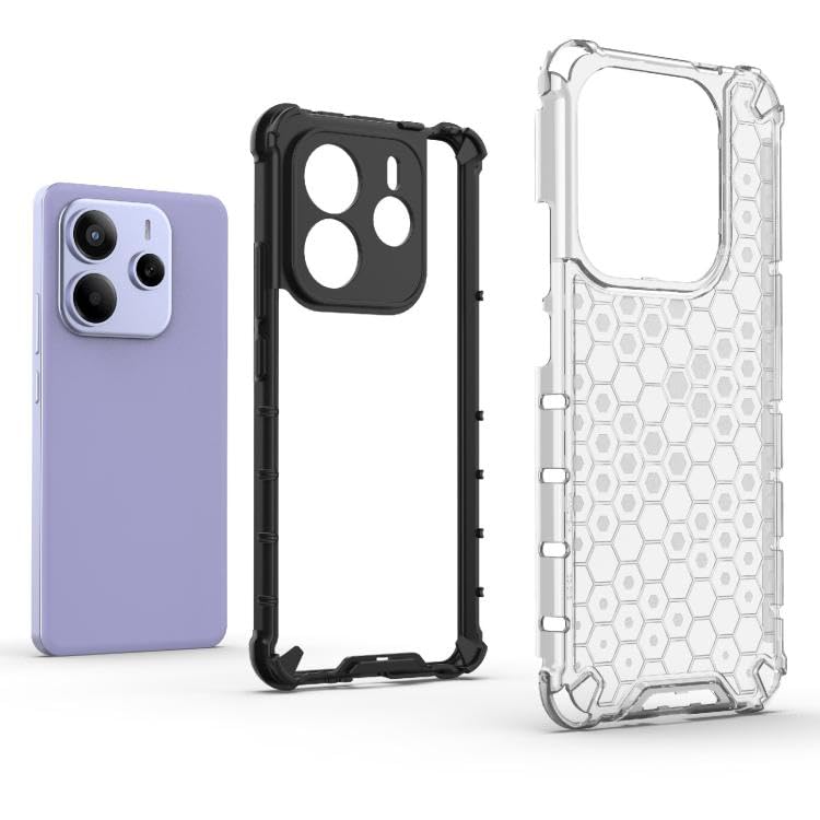 Image of Hard PC Back Case Cover for Mi Redmi Note 14 5G Anti Slip Ultra Thin Shockproof Reinforced Corners (Polycarbonate|Clear)