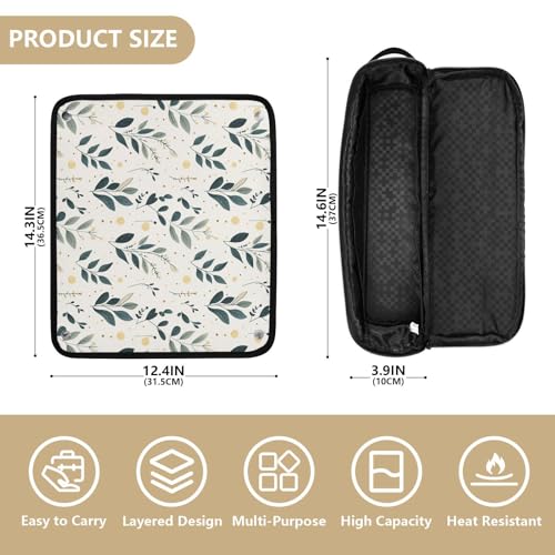 Bolsa de viaje verde mármol con herramienta para cabello resistente al calor para planchas y rizadores, organizador portátil para cuidado del cabello miniatura 4