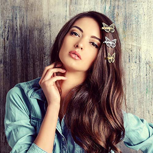 24 Pieces Butterfly Hair Clips Metal Butterfly Hair Clamps Metallic Hollow Butterfly Hairpins Cute Hair Clips For Women Girls With Left And Right Styles (Gold And Silvery) #TOP4