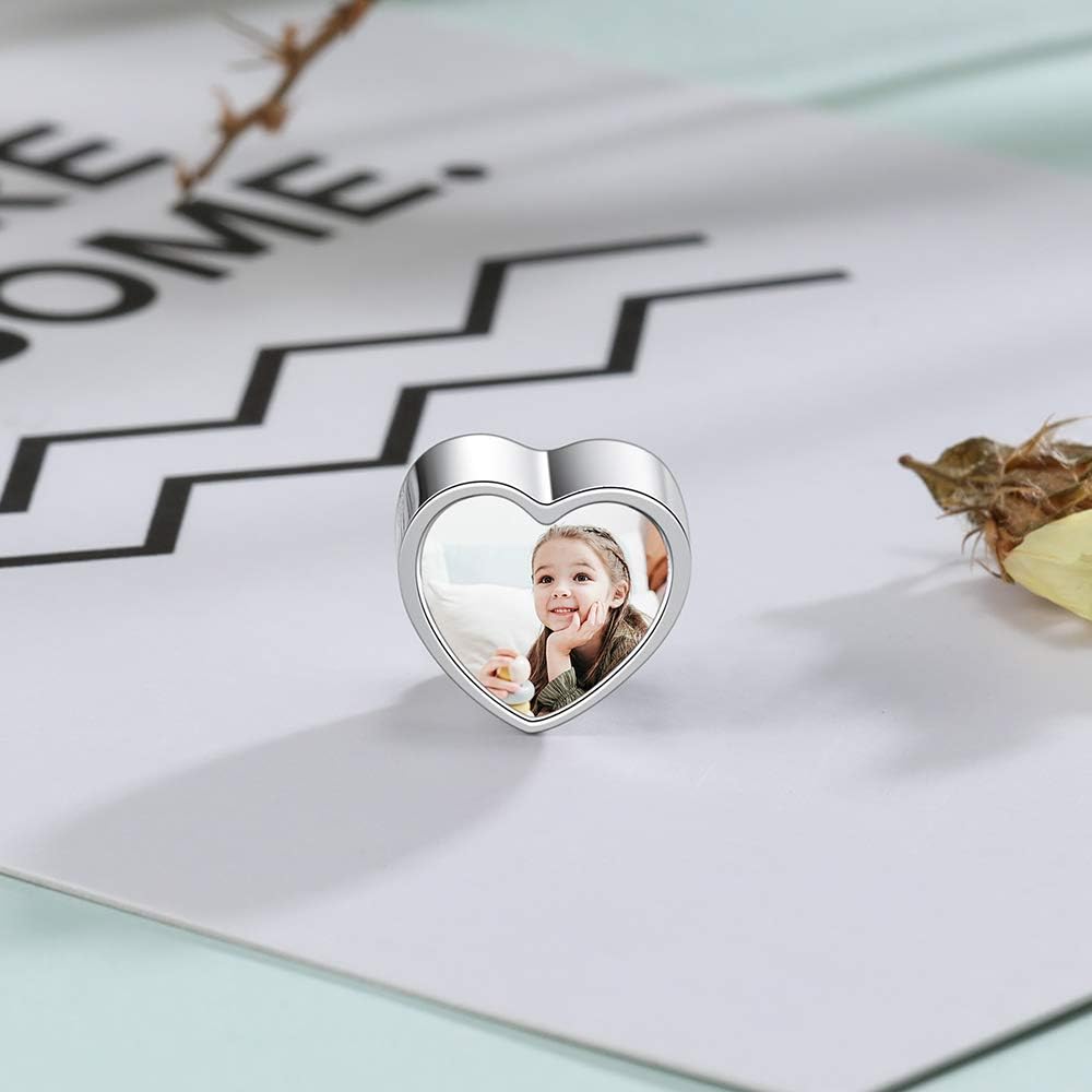 OPALSTOCK Personalized Photo Bead Charm Fit Charms Bracelet Name Bead Customized Love Heart Shape for Sister Daughter DIY Jewelry Gift - Image 5
