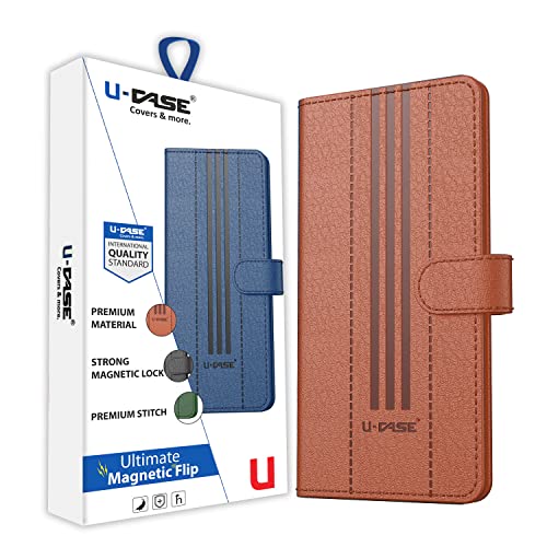 Image of U-Case Compatible with OnePlus Nord Flip Cover | Leather Finish | Inside Pockets & Inbuilt Stand | Shockproof Wallet Style Magnetic Closure Back Cover Case