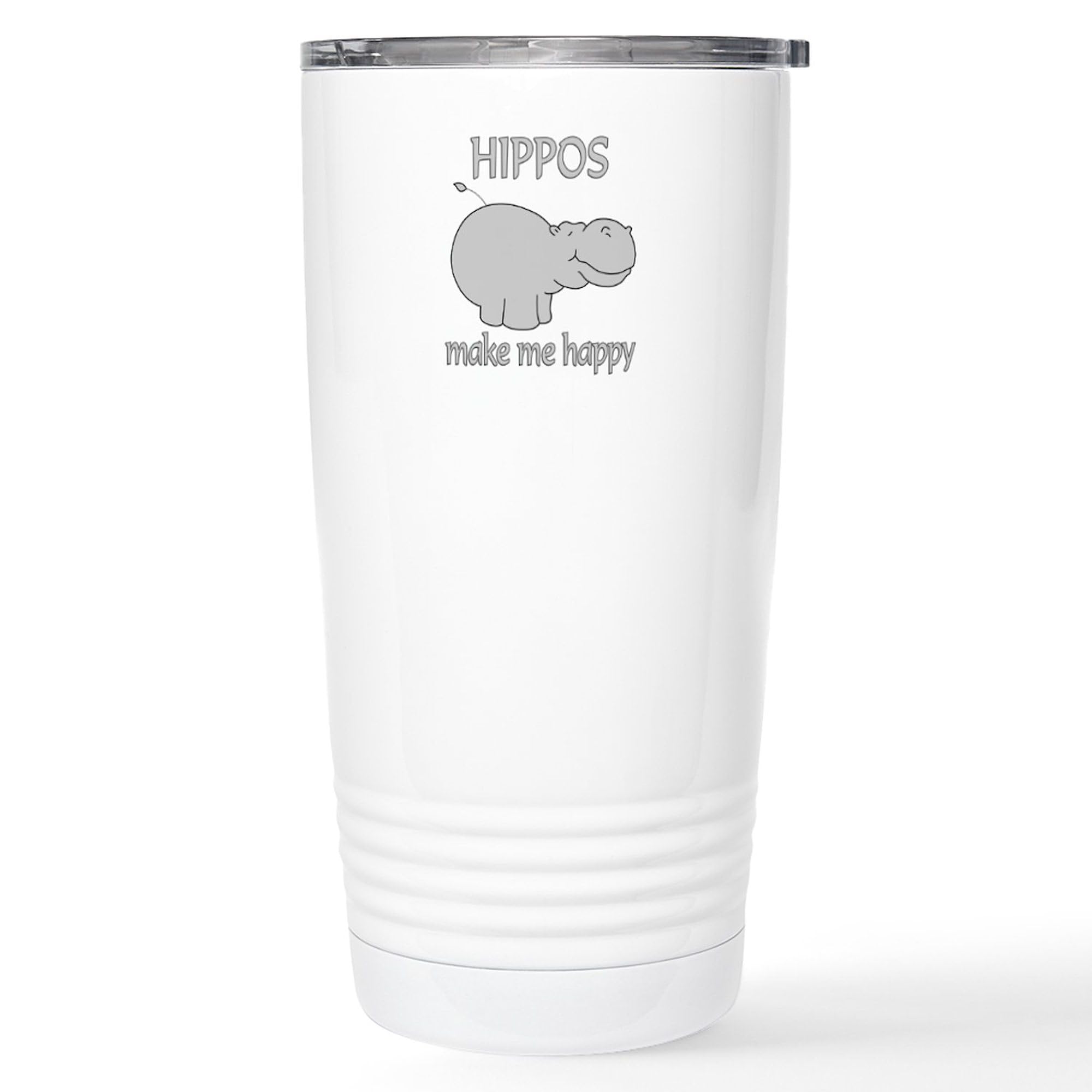 CafePress Hippo Happy Stainless Steel Travel Mug 20 oz. Insulated Stainless Steel Coffee Tumbler