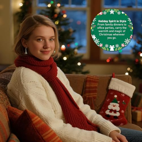 Christmas Earrings Christmas Tree Earrings for Women Sterling Silver Ribbon Green Xmas Tree Colorful Zircon Winter Dangle Studs Holiday Jewelry Gifts4