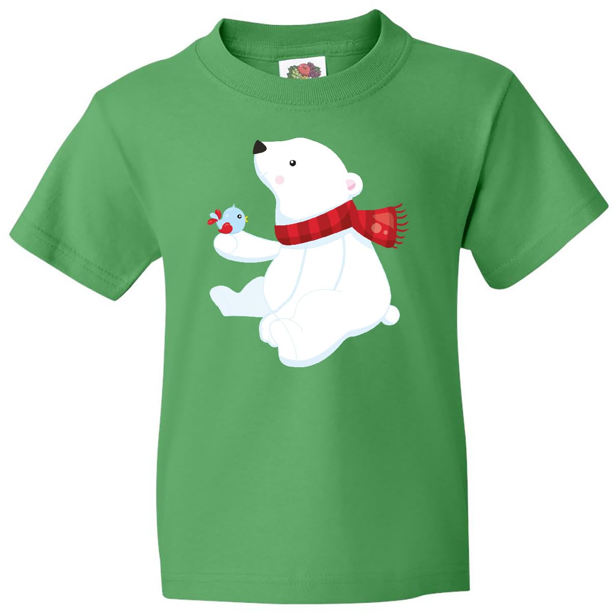 inktastic Polar Bear, Cute Bear, Bear with Scarf, Bird Youth T-Shirt