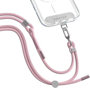 CASETiFY 6mm Rope Cross Body Strap with Card - Blush Pink