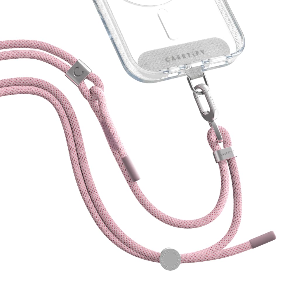 casetify ストラップ Amazon.com: CASETiFY 6mm Rope Cross Body Strap with Card - Blush