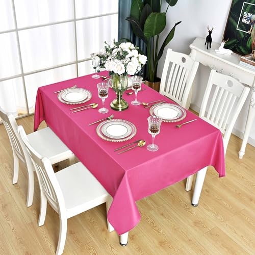 KAIPHO Fuchsia Rectangle Tablecloth Waterproof Table Cloth, 60 x 120 inch by KAIPHO - Used condition - Image 5