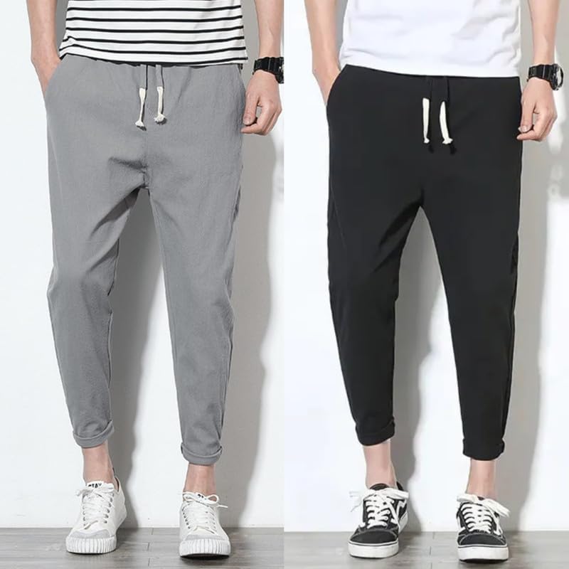 Men's Tapered Jogger Pants with Elastic Waistband and Drawstring (Pack of 2) – Casual Athletic Track Pants for Running, Workout, and Loungewear-image-16