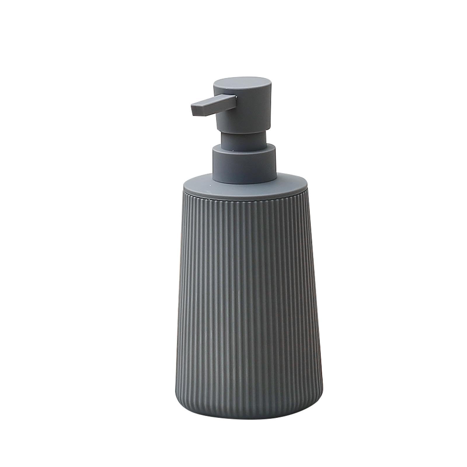 PIXZCSA Practical Empty Refillable Liquid Soap Lotion Pump Bottle Efficient Hand Soap Dispenser Ensures Easy Dispensing And Striking Look Kitchen Liquid Pump, Grey, 7x7x17.5cm