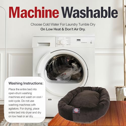 Image of Majestic Pet Villa 24 Inch Shredded Memory Foam Dog Bed for Small Sized Dog 24x19x7 Inch-Orthopedic Pet Bed - Washable Small Puppy Mat with Head Support-Storm