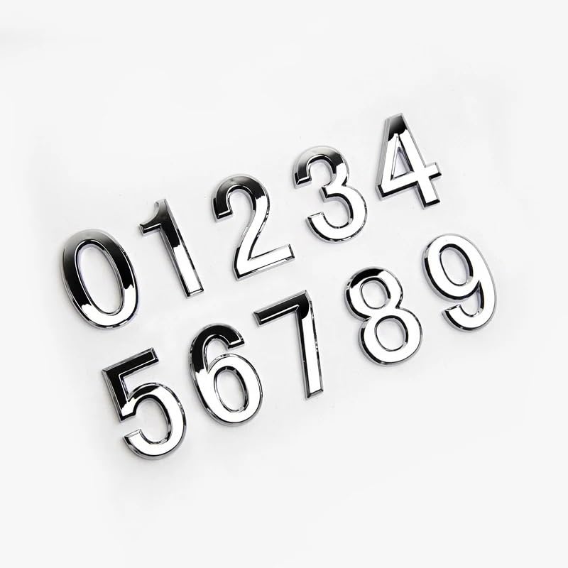 targhette con numeri civici, Targa adesiva con numeri 3D da 0 a 9 5 cm, for hotel, decorazione moderna for la casa(5)