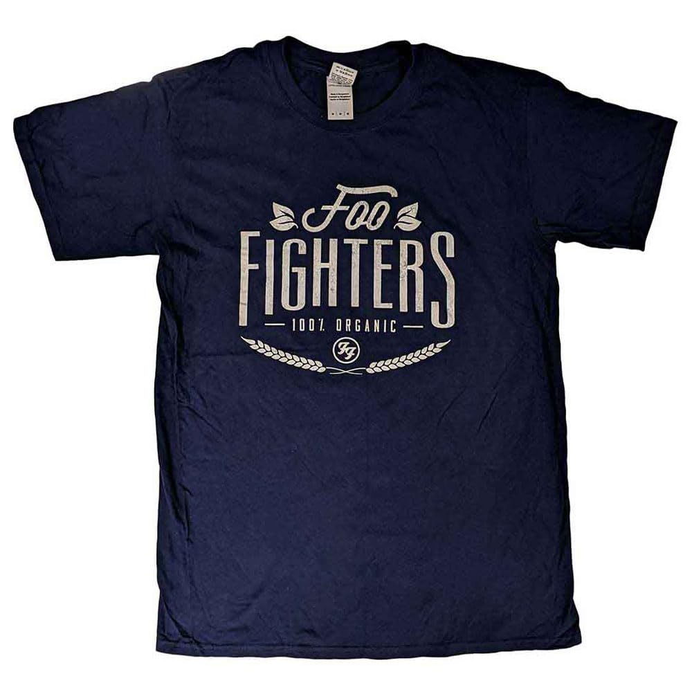 Rock Off Officially Licensed Products Men's Navy Foo Fighters 100% Organic T Shirt M