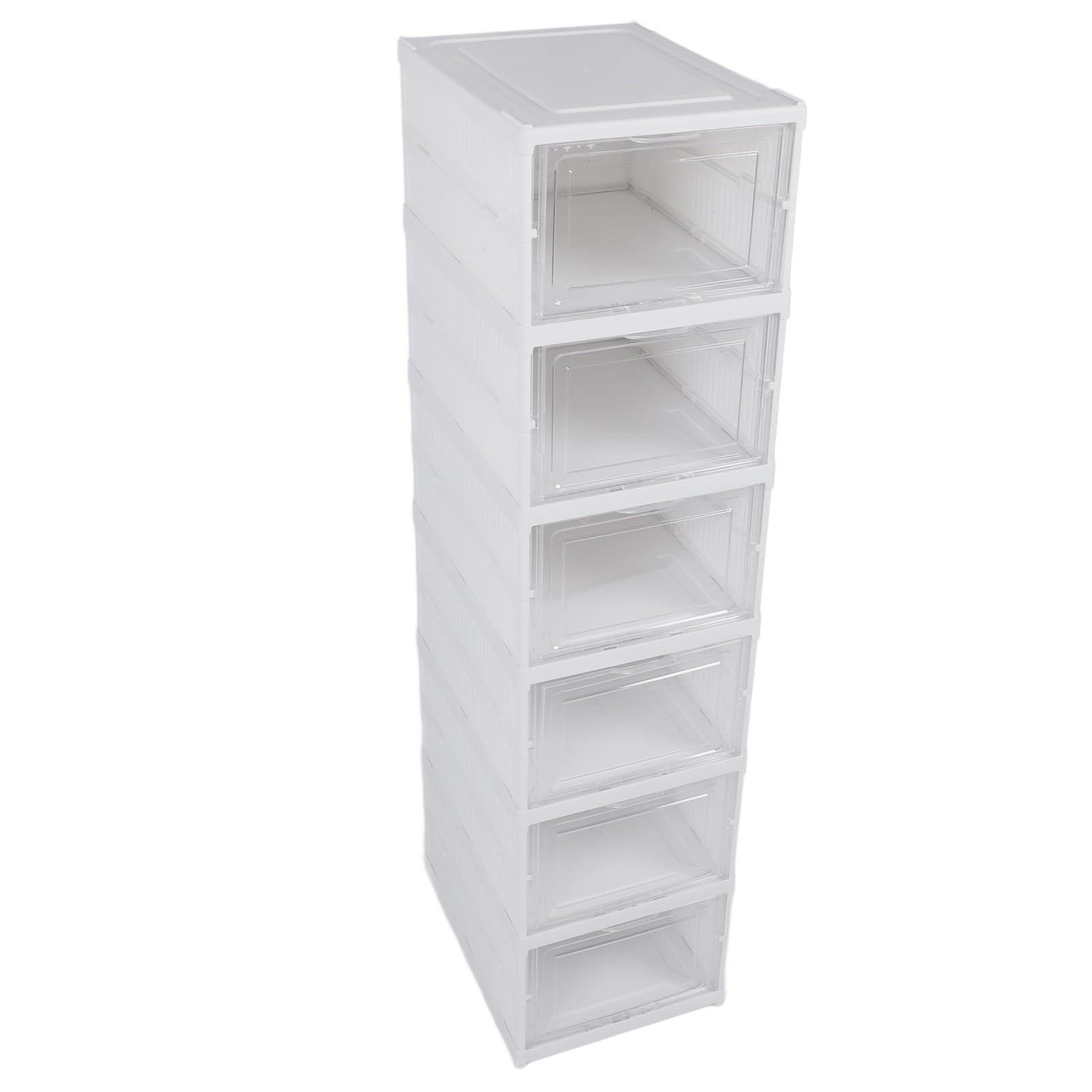 Cajas de Almacenamiento de Zapatos Plegables de Plástico Transparente Apilables, Organizador de Zapatos que Ahorra Espacio para Armario, Protección contra el Polvo con Puerta Frontal (6