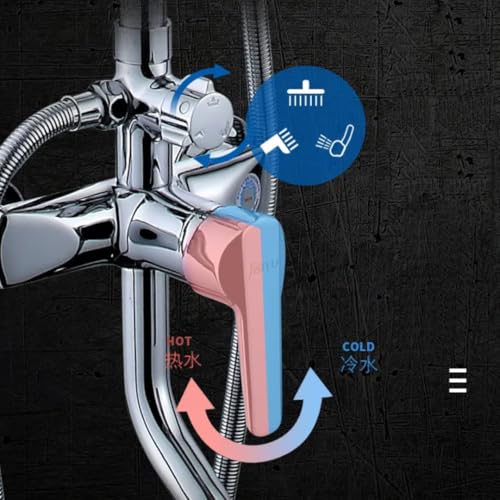 Image of X-xonier SS Shower Set 3-in-1 Height Adjustable Set with Overhead and 3 Modes hand shower, brass Moveable Tub spout Silver 1 year warranty