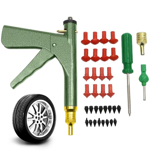 Jcasbdn Kit de reparación de neumáticos con enchufes, Kit práctico de tapón de neumáticos Profesional de Servicio Pesado, eficiente y de Uso múltiple para pinchazos de y Pisos en automóviles