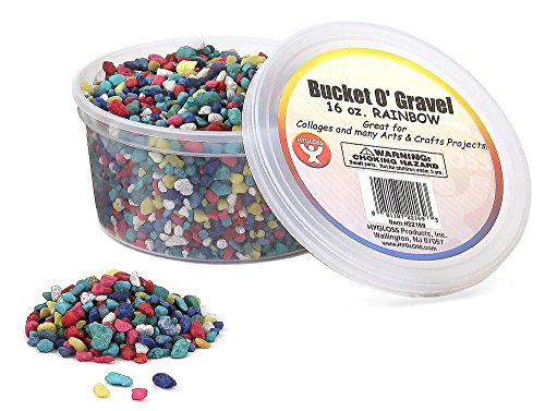 Hygloss Products, Inc Craft Rocks Mini Stones for Art Projects-Bucket O' Gravel, 1 lb, Rainbow Mix