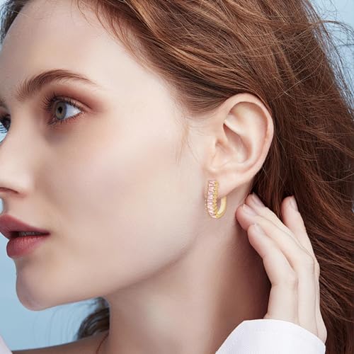 Christmas Gold Earrings for Women,Fashion Christmas Rhinestone Earrings,Holiday Crystal Hoop Earrings Festival Trendy Jewelry4