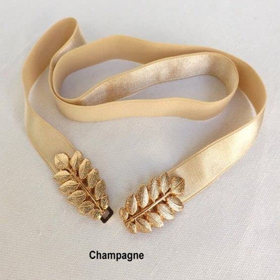 Mint Green Elastic Gold Grecian Leaf Waist Belt4