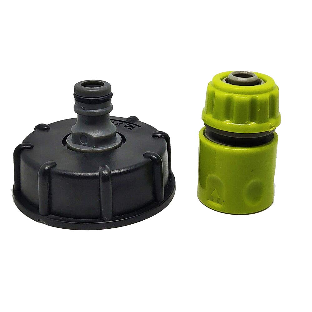 Tooldo Black S60x6 Ibc Water Tank Water Storage Outlet Hoselock Fitting Adapter Tap Outlet 1/2"
