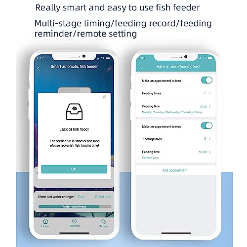 Image of Geevorks WiFi Fish Feeder Automatic Dispenser,Automatic Fish Feeder for Aquarium,Intelligent,Precise Food Distribution,with App Control Timer USB Powered,for Diameter Less Than 4mm Food