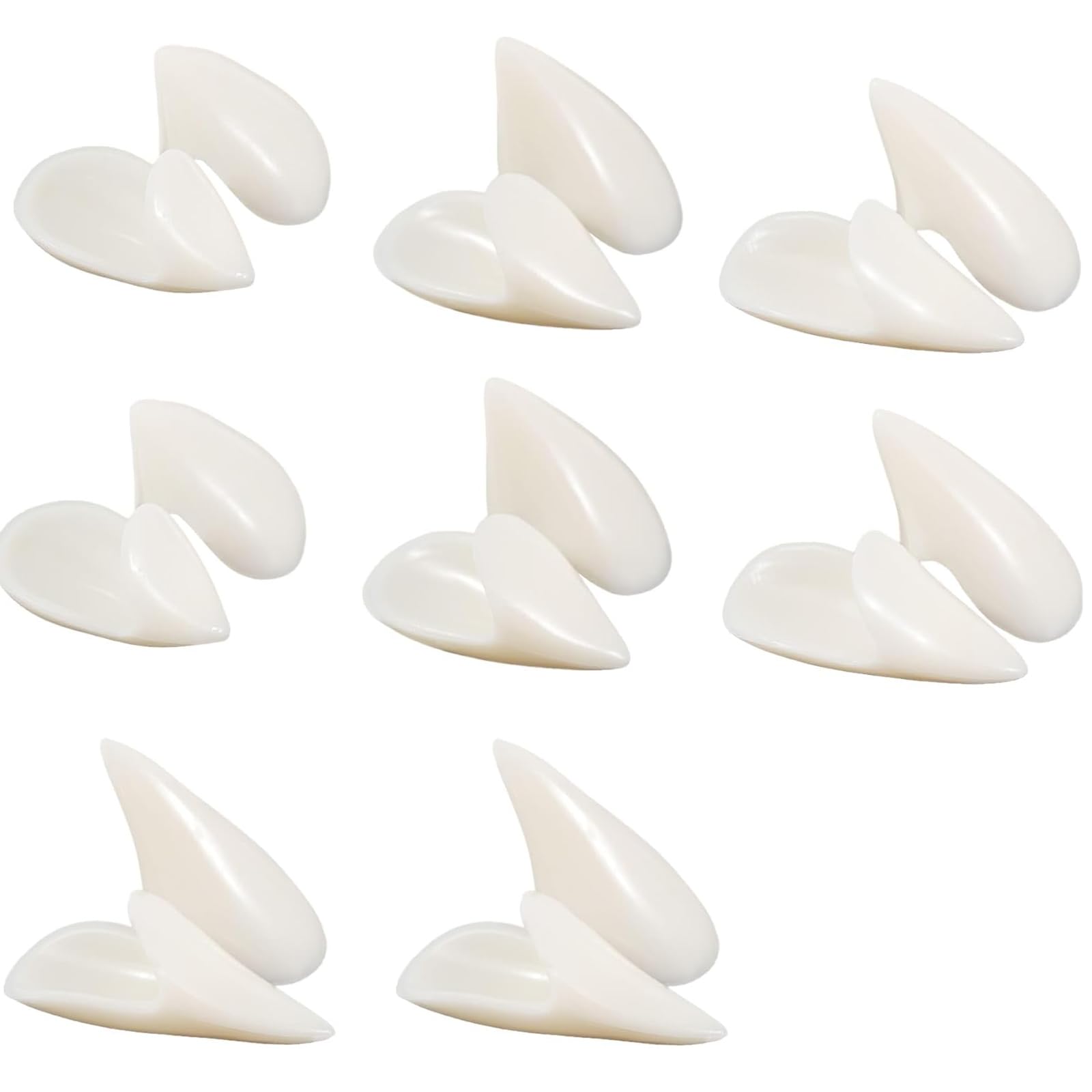 SSyang 16 Pieces Hip Hop Teeth, Grills for Mouth Braces Decoration, with Silicone Moldings Hip Hop Teeth, Grills for Mouth Top Bottom Music Festival Party Rapper Decorations(White) — image 1
