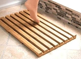 PonZE Duck Board Wooden Natural Wood Bamboo Bathroom Oval Rectangular Shower Cork Mat