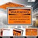YooNotee 10 Pcs WARNING Secondary Power Source Generator Connected Safety Decal Label - 5 x 3.5 Inch Vinyl Warning Sign Stickers for Electrical Industrial Notices