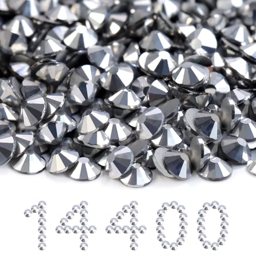 Image of Flatback Rhinestones Bulk, 14400PCS Silver Rhinestones for Clothes DIY Decoration Crafts, Silver, SS20, 4.6-4.8mm