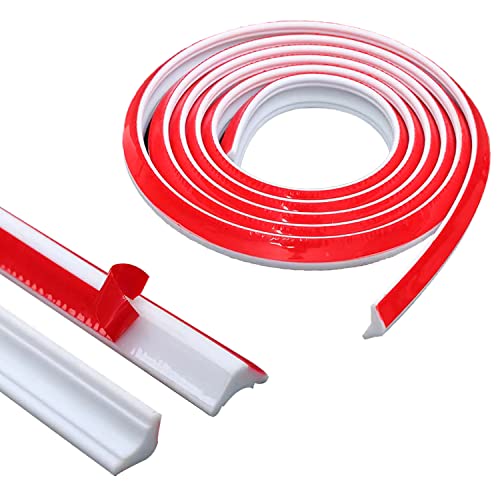 Tiras Decorativas Flexibles Autoadhesivos 8M, Tira De calafateo Flexibles Autoadhesivos TPE 12 x 9 mm para Decoración de Pisos, Junta de Juntas para Bordes de Pared (8Mx 2mmx9mm)