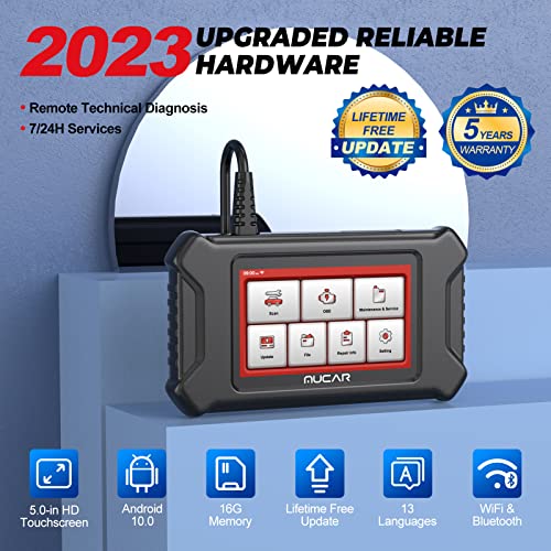 Mucar Cs90 Obd2 Scanner With 28 Reset Functions, Professional Engine System Diagnostic Scan Tool, Check Engine Code Reader With Immo/Oil/Epb/Sas/Srs/Tpms/Injector/Abs Bleed/Throttle Body, Free Upgrade #TOP3