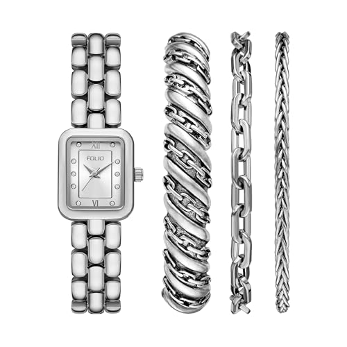Montre argentée pour femme Folio idéale pour le bureau