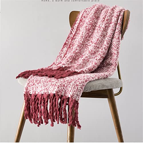 Seasd Office Lunch Break Cotton Air Conditioning Blanket Jacquard Striped Sofa Throw Blanket Tassel Flannel Blanket #TOP26