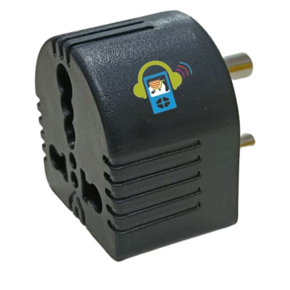 Gadget-Wagon Polycarbonate 5 A to 15 A 3-Pin Converter Adapter Plug, Use 15 A Devices in 5 A Socket, Universal Input (8 x 5 x 3 cm, Black)-image-15