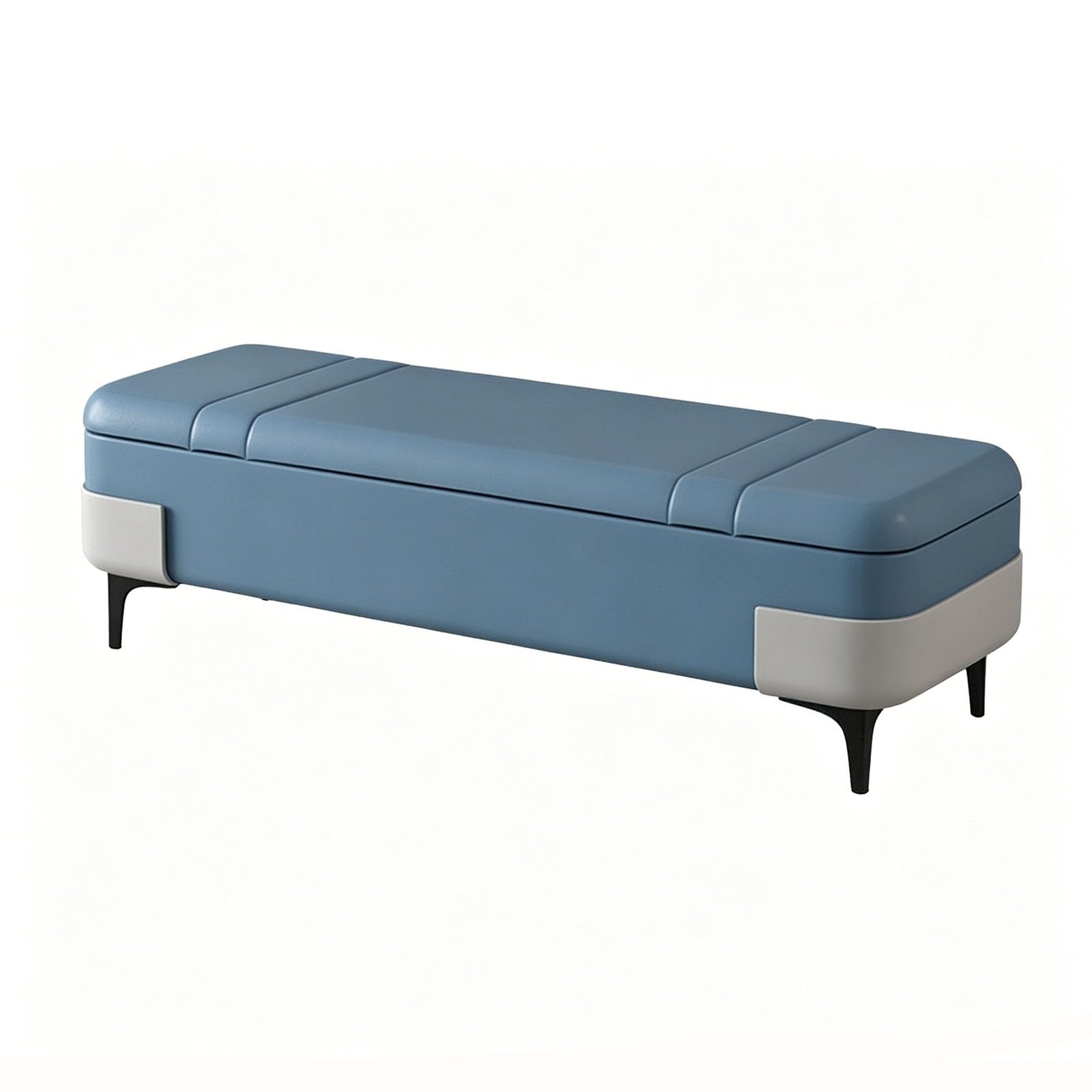 Banc ottoman avec rangement haut de gamme aux pieds en métal