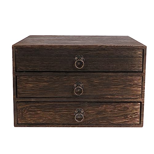 Cabilock Wooden Storage Drawers Desktop Organizer Box Desk Caddy Desktop Drawers for Home Office