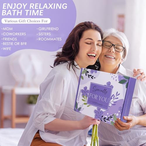 Image of Birthday Gifts for Women, Self Care Gifts for Women, Relaxing Spa Gifts Basket Care Package w /Flannel Blanket, Mothers Day Gifts for Mom Her Best Friend Grandma Sister Wife (Purple)