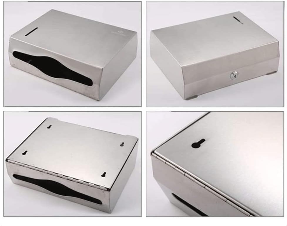 Paper Towel Dispenser Paper Towel Dispenser Stainless Steel Wall Mounted Toilet Tissue Holder Tray Matte Bathroom Commercial Toilet Roll Holder High Capacity
