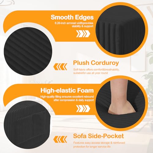 Erament Loveseat Boneless Convertible Sofa Bed, Folding Floor Futon Sleeper Sofa Couch Bed- Boneless Foldable Couch, Corduroy Pull Out Sofa Bed with 2 Pillows for Living Room & Bedroom - Image 5