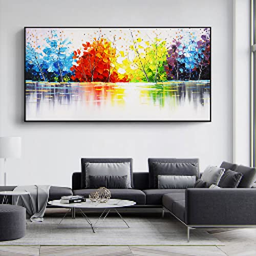 Toile art print paysage coloré de 60x120cm sans cadre pour salon