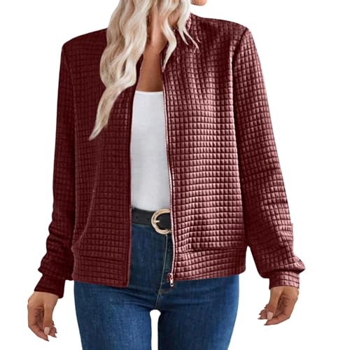 Veste de Printemps Femme Veste Matelassée Femme Légère Chemise Velours Blouson en Jean Doudoune Chauffante Simili Cuir XXL Courte Imperméable Running De...