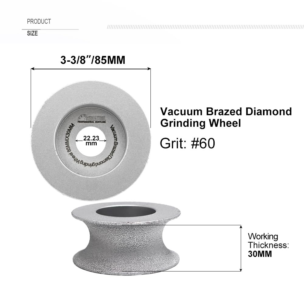 SHDIATOOL Diamante Profilo Mola 3-3/8 pollici, Altezza 30mm Bordo semicircolare Mano Grinder Disco per Pietra Marmo Granito Roccia