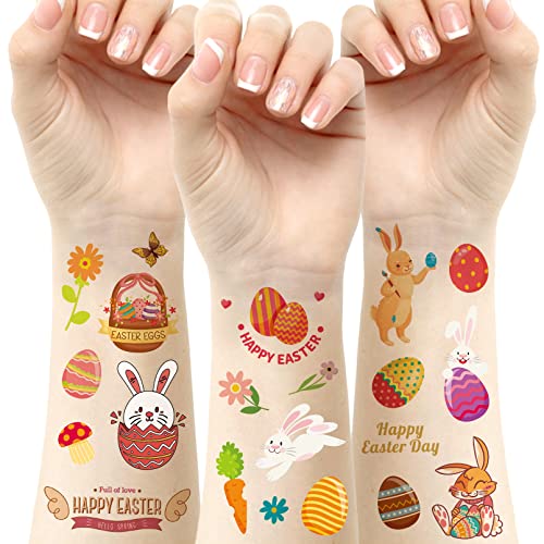 Aresvns Easter Temporary Tattoos For Kids, 106 Pcs+ Fake Tattoos For Easter Egg Party, Tattoo Stickers Toys For Easter Decorations Games Prizes Gifts #TOP25