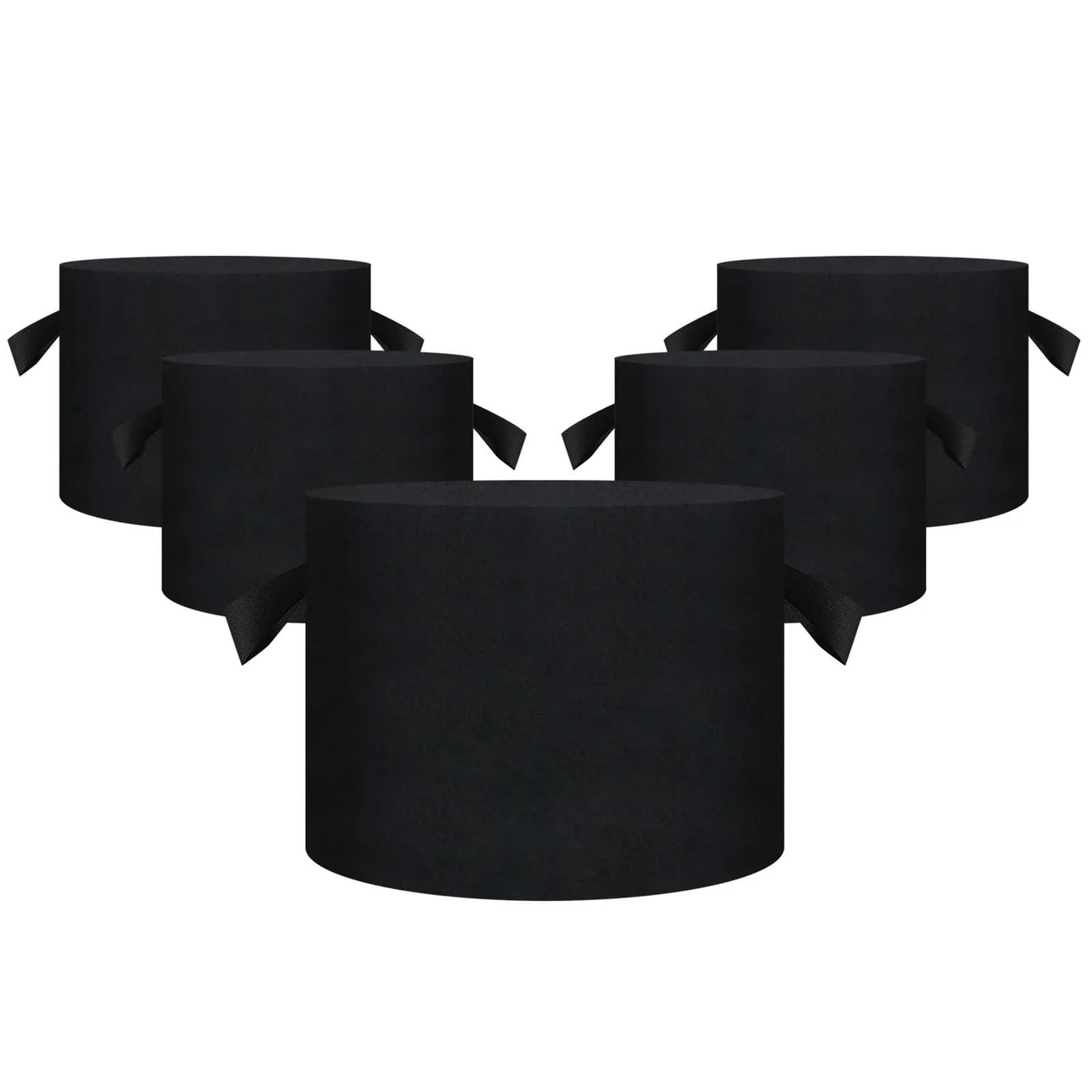 GIYXHU 5 Pack 5/10/15 Gallon Reusable Grow Bag 300G Thickened Nonwoven Fabric Pots with Handles For Garden Vegetable/Flower Planting for Flowers Vegetables(5 Gallon)