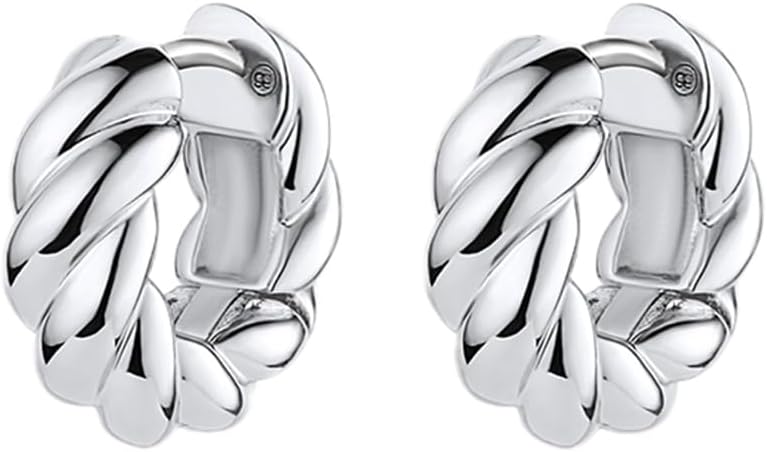 gorjana - Crew Helium Huggies - 18k Gold or Silver - Daily Earring Wear - Unique Rope Texture - Lightweight Helium Design - Secure Hinge Closure