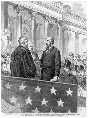 HistoricalFindings Photo Inauguration,President Garfield,Chief Justice Waite,Oath of Office,1881 HistoricalFindings Photo Inauguration,President Garfield,Chief Justice Waite,Oath of Office,1881