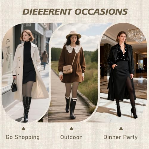Image of Women's Fleece Lined Tights,Thicken for warmth Opaque Tights T-Crotch Fake sheer Strong Tights For Winter